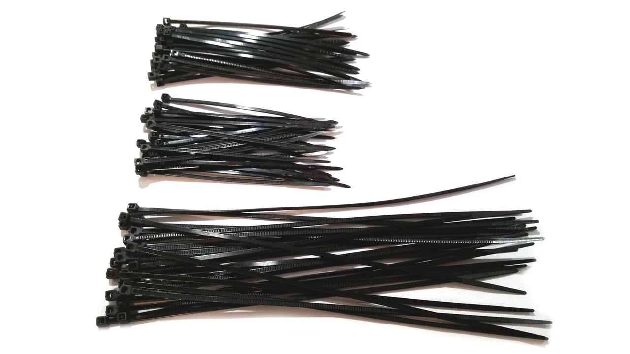 Cable Zip Ties 75 Assorted Sizes Pack - Black