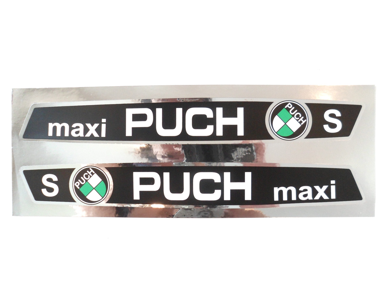 Puch Maxi S Moped Tank Decal Set - Chrome