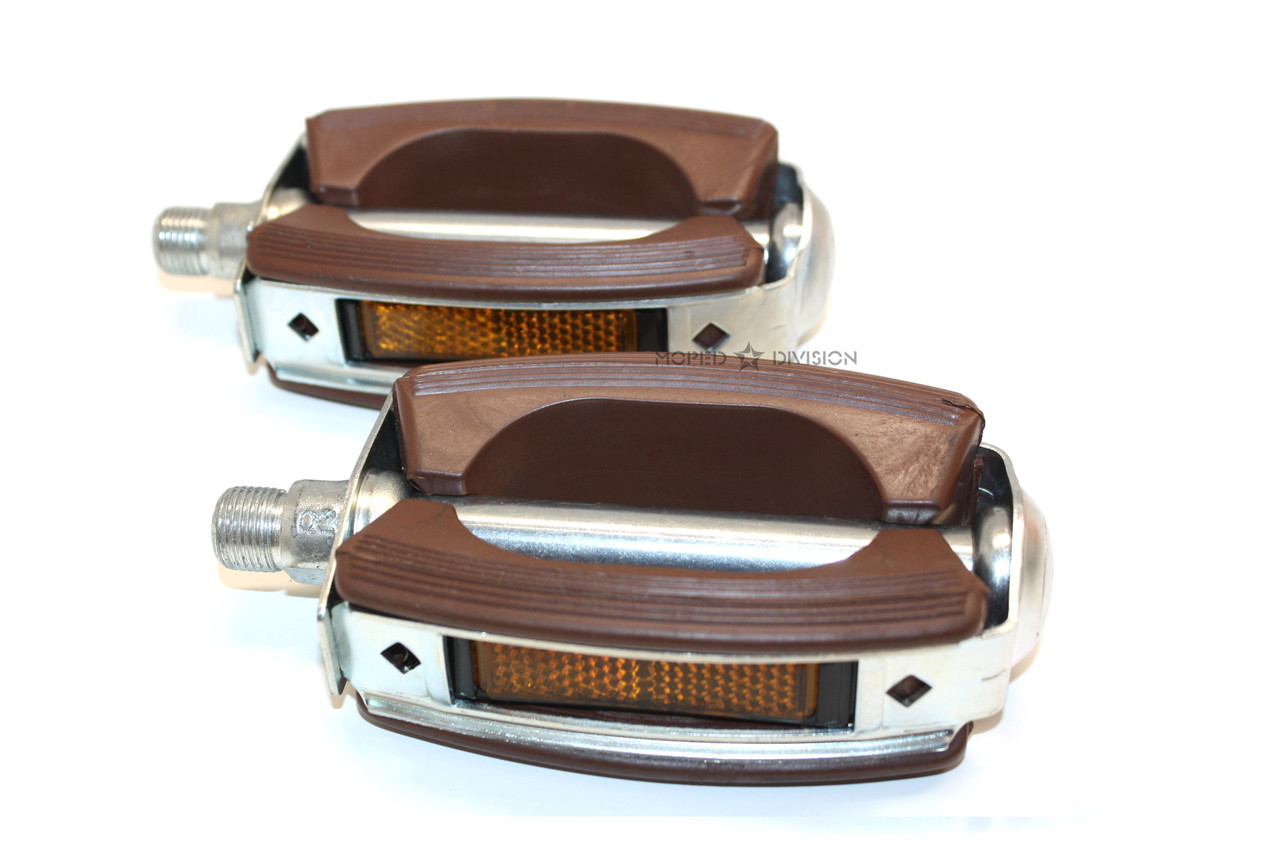 Union Reflector Pedal Set 9/16 "- Classic Brown Rubber