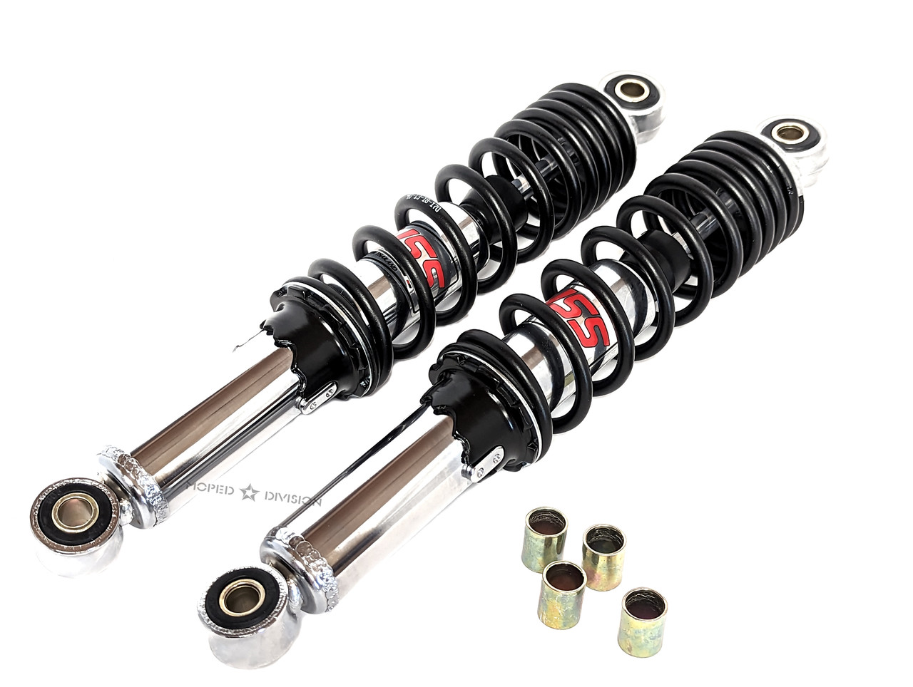 320mm YSS Hydraulic Shocks - Chrome/Black - Moped Division