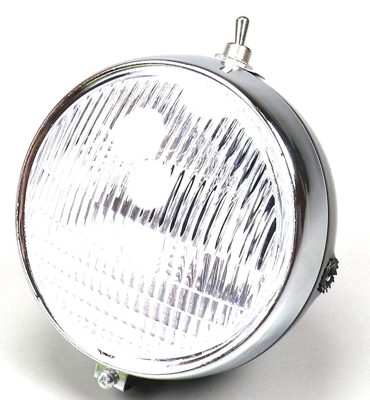  Motobecane / Peugeot Round Headlight With Switch- Black & Chrome