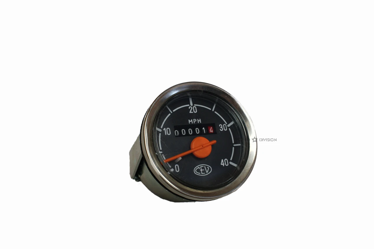  NOS CEV 40mph Speedometer, Back-lit - Black