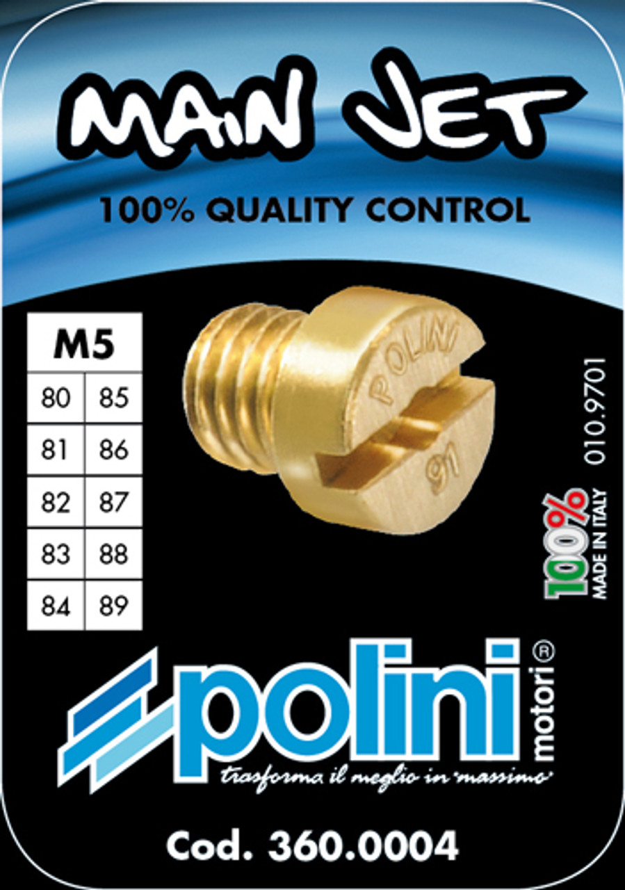 Polini 5mm Jet Assortment 80-89 for Dellorto PHBG and SHA Carburetors