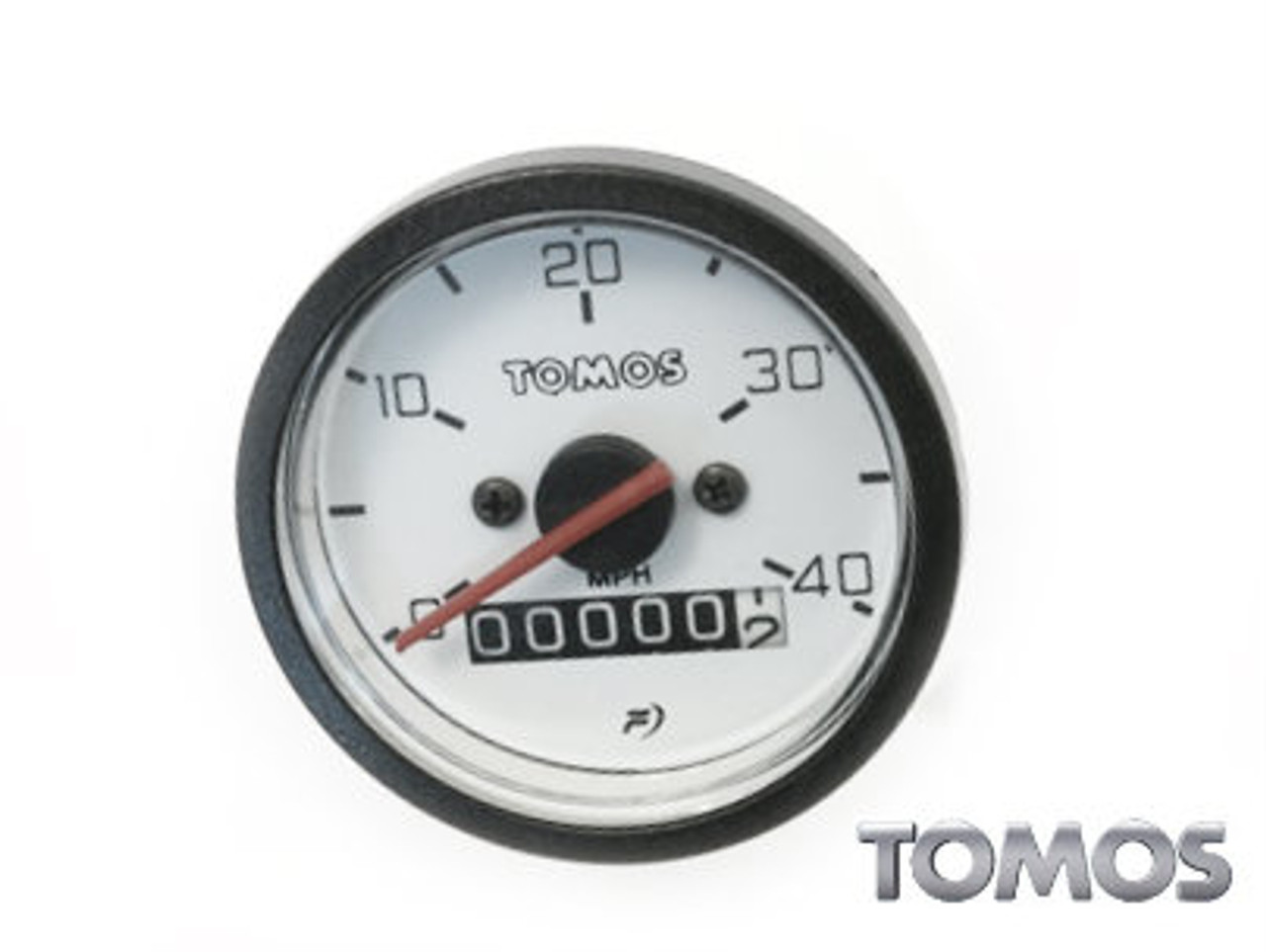 OEM  Tomos 40mph White Face Speedometer 232803 *SCRATCHED*
