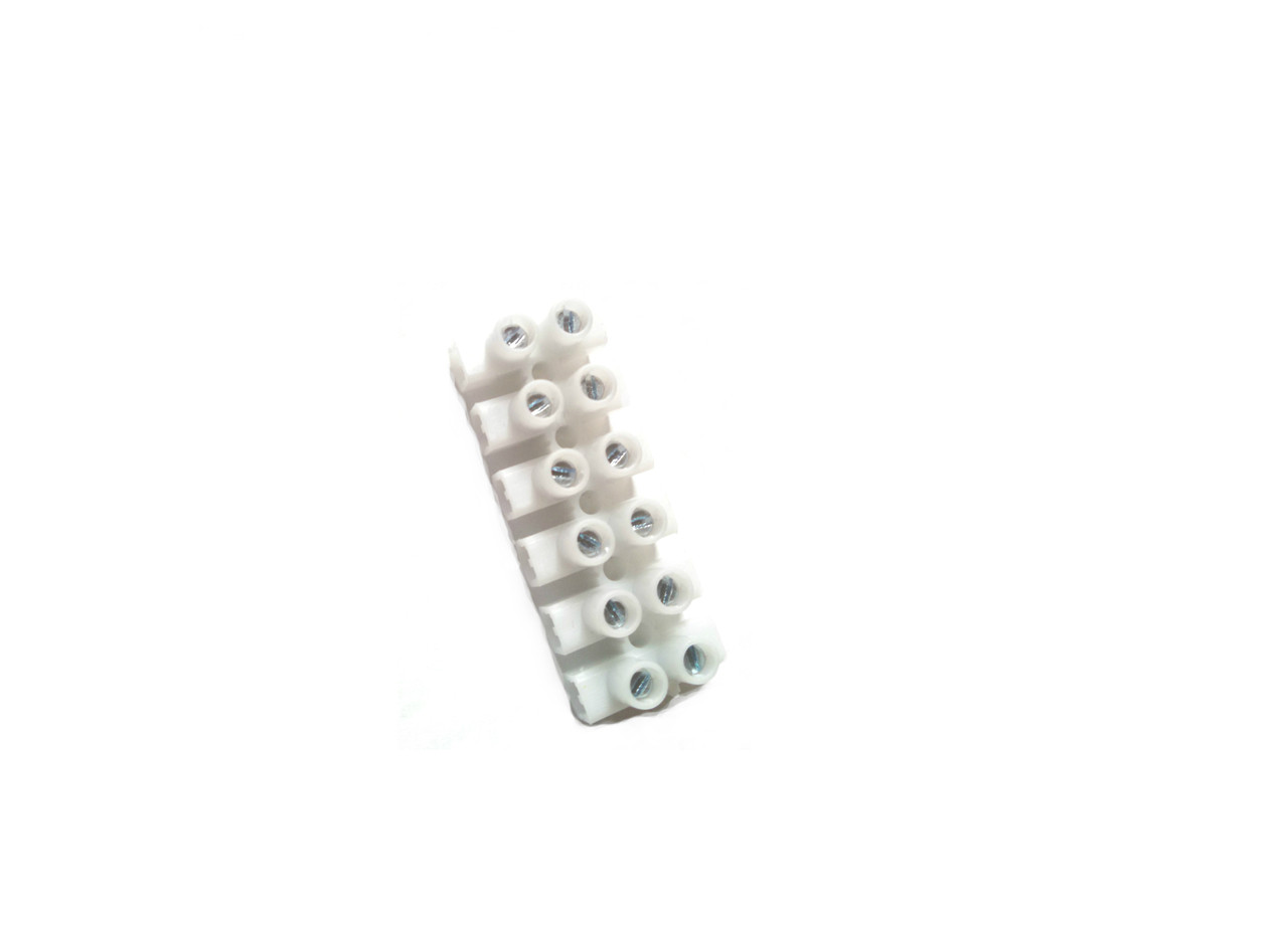 Small 6 Block Electric Wire Connector Terminal - White