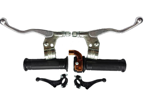 Universal Moped Hand Control Set - Silver Levers