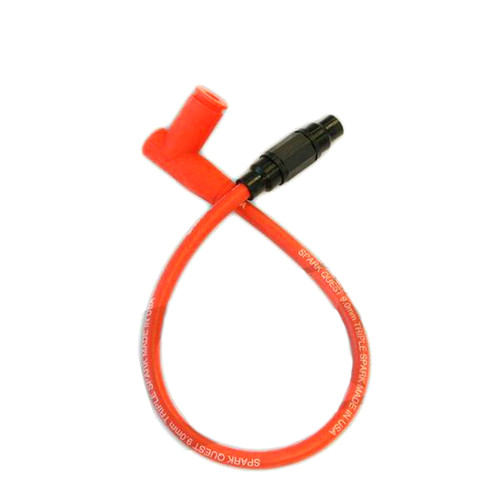 Racing Red Spark Plug Cable / Cap with wire connector - 20"