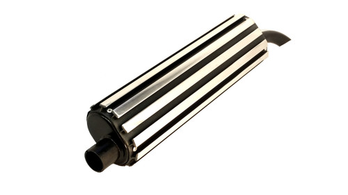 Cyborg Exhaust Moped Silencer / Baffle - Black and Chrome 