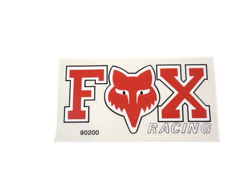 "Fox Racing" Retro Replica Decal - Red & White 