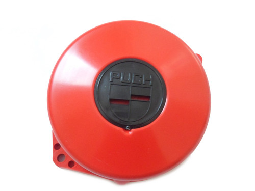 NOS Puch Moped Flywheel Cover - Red w/ Black Emblem