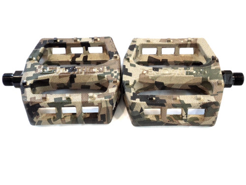 Demolition Trooper Plastic Moped Pedal Set, 9/16th - Green Digital Camo