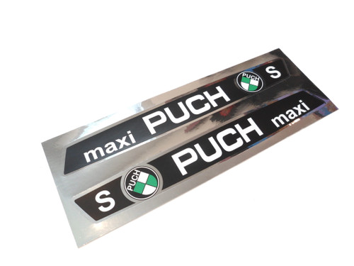 Puch Maxi S Moped Tank Decal Set - Chrome