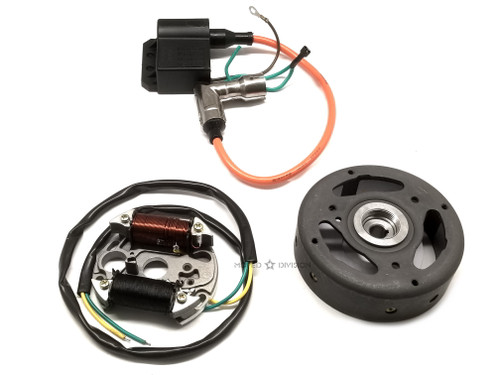 Puch E50 12V CDI Stator, Magneto, Box with Spark Wire / Boot Puch E50 12V CDI Stator, Magneto, Box with Spark Wire / Boot