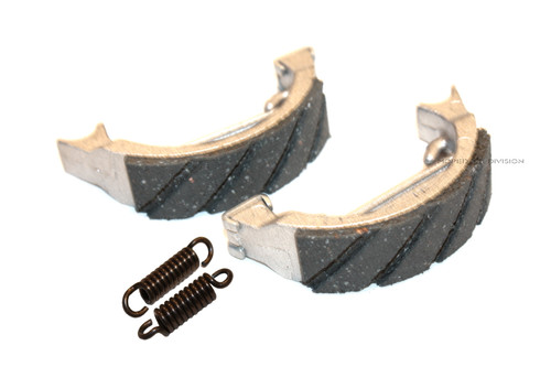 Racing Slotted Brake Shoes, Open End w/ Springs  80mm x 20mm 