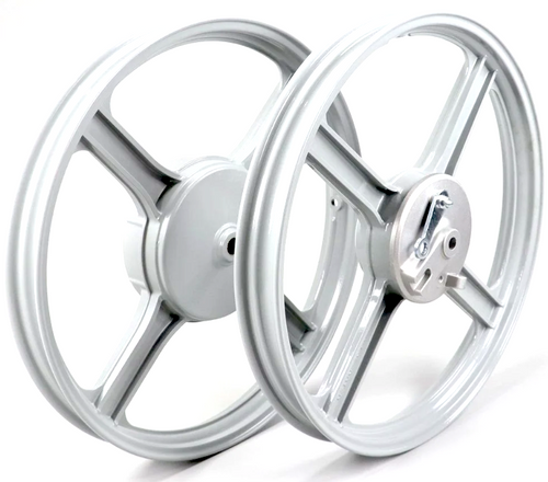  Piaggio Ciao / Si / Bravo 4 Star Mag Wheel Set - Grey