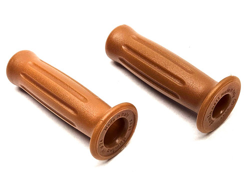 Domino  Handlebar Grip Set  in Brown - Cafe Racer Stylin for Mopeds