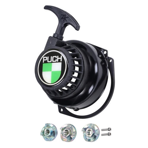 Puch Pull Start Flywheel Cover  with Emblem /Logo - Black