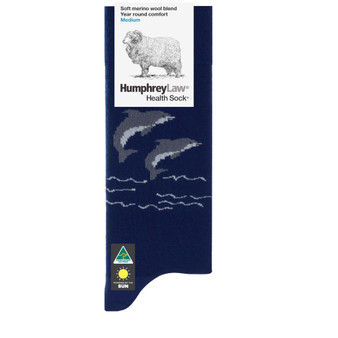 60% Fine Merino Wool Dress Socks (Navy Dolphin)