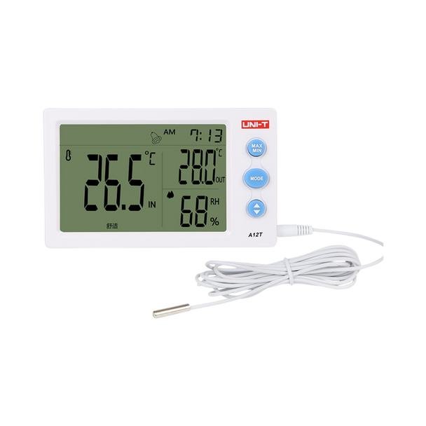 Uni- T Tempreature Humidity Meter With External Sensor Probe  شاشة قياس درجة الحرارة والرطوبة بسنسور 2 متر