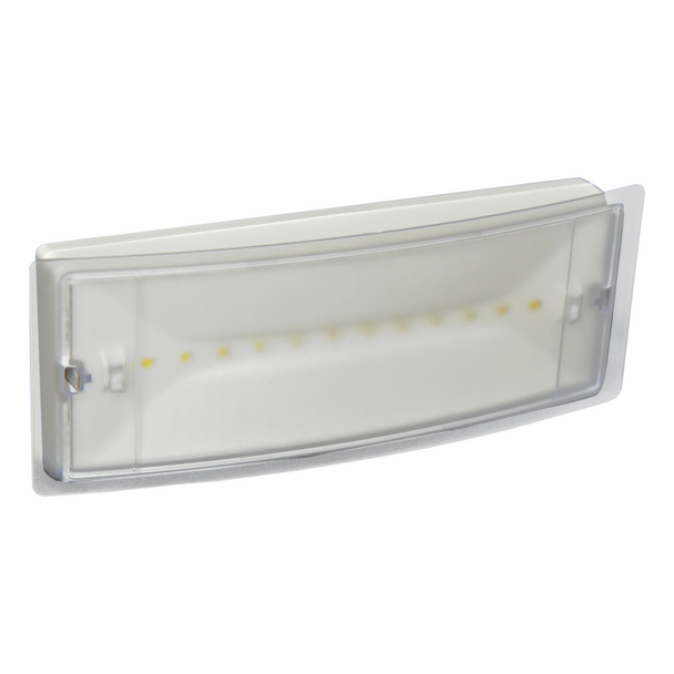 Led emergency luminaries with maintained/non-maintained operation. Up to 3 hours autonomous duration, with test button