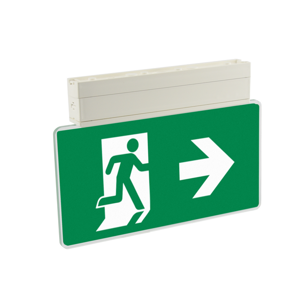 Led internally illuminated safety signs, maintained, with IP54 & 30m viewing distance.