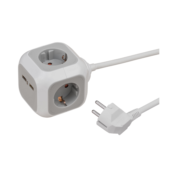 brennenstuhl ALEA-Power USB-Charger Socket Cube 4-fold (2x USB, with 1.4m cable and increased protection against accidental contact) مشترك كهرباء 4 فتحة بسلك 1.4 متر مكعب