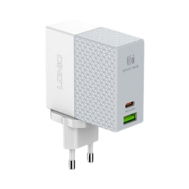 Ldnio 65W Super Fast Wall Charger شاحن يدعم الشحن السريع بقوة 65 وات