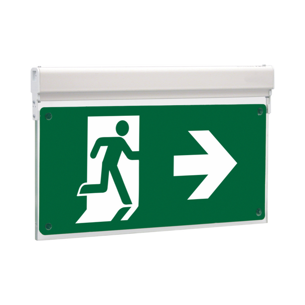 Olympia Electronics Led internally illuminated safety signs, maintained/non-maintained operation. 30m viewing distance. With BSI & CNBOP Certification