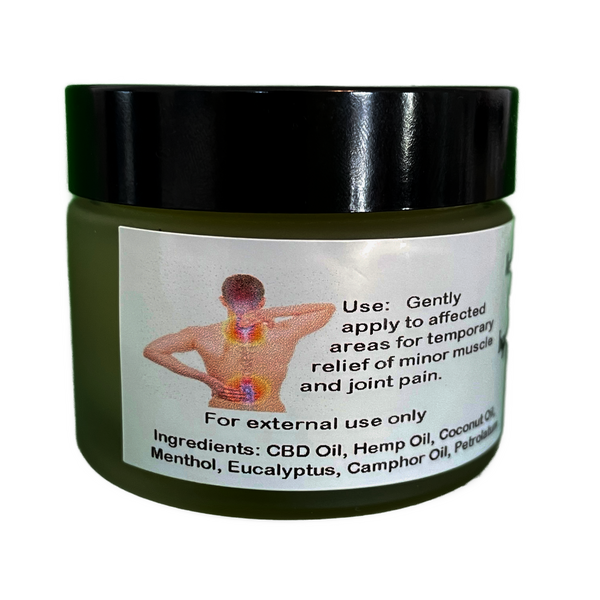 Relaxing Extra Strength Pain Relief CBD Oil Salve is 100% natural and organic. Contains hemp extract for severe arthritis, knee pain, joint pain and back pain. Has shown to help in people experiencing inflammation and muscle soreness. Our salves have also shown to help in improving skins appearance that deal with eczema, itchiness, dryness, redness and more. They are hand made in the USA.