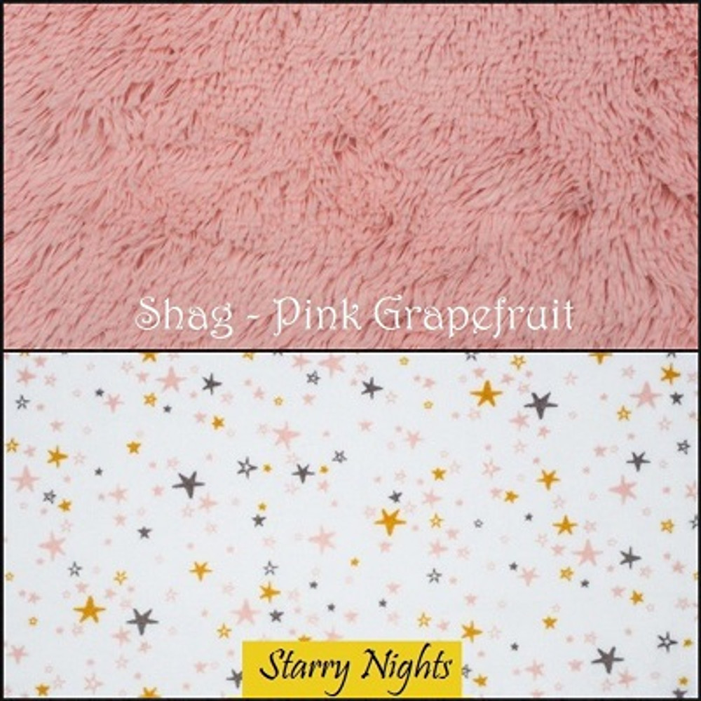 A 30"x40" SHAG Blanket, color is Pink Grapefruit. Starry Night back side. *DEAL