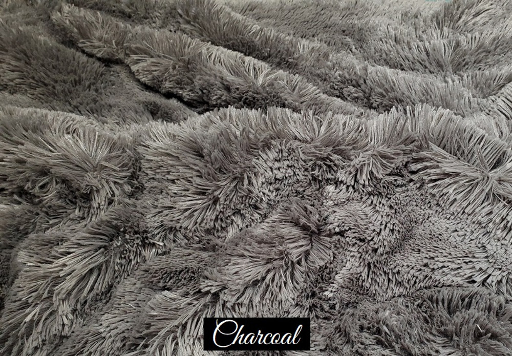 A 60"x67" SHAG Blanket, color Charcoal. DIVINE Fabric. *DEAL