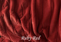 A 51"x62" Plush Ruby Red Minky Blanket, w/DIVINE Fabric *DEAL