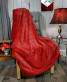 A 51"x62" Plush Ruby Red Minky Blanket, w/DIVINE Fabric *DEAL