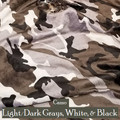 A 60"x72" CAMOUFLAGE Blanket, color-Gray, Taupe, & Black. w/the "GATOR" Minky back. *DEAL