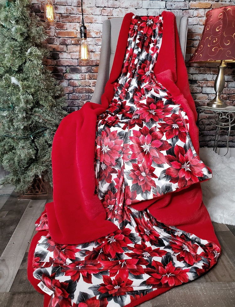 Poinsettia & Bunny Blanket