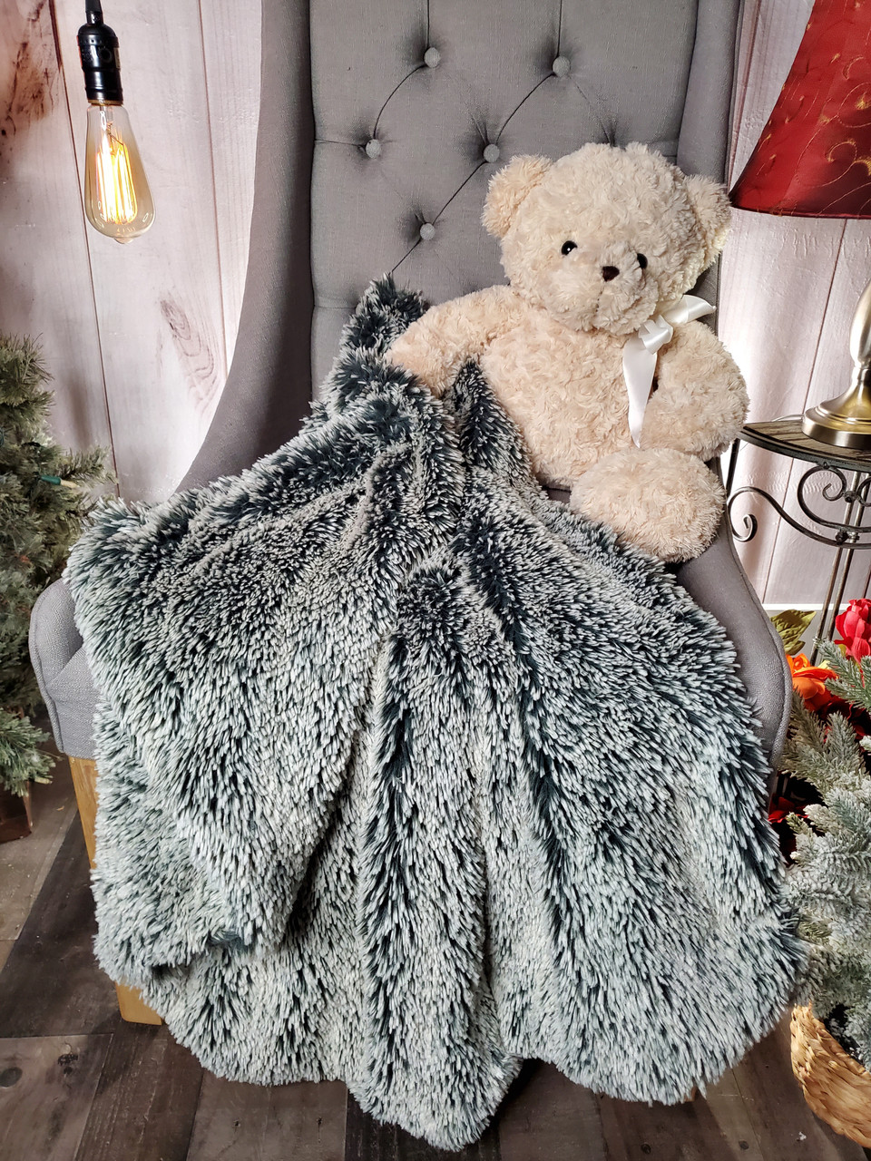 Frosted Gray SHAG Blanket
