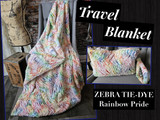 A Rainbow Pride ZEBRA Travel Blanket. (44"x60")