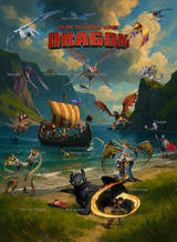 LIMITED EDITION! The DRAGONS OF BERK, X-Large Minky Blanket, w/Self-Binding Edges. (57"x75")G