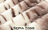 Sepia & Cream CANADIAN LYNX, X-Large Adult Blanket. (60"x75")