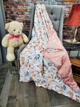 This is an example of a finished Fairy Tale blanket with Pink Grapefruit in Bella on the back side