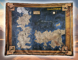 Pre-Order! The GOT WORLD MAP, X-Large Minky Blanket, w/Self-Binding Edges. (60"x77") ocean
