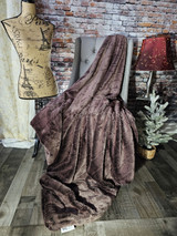 E- WHITMORE Warm Chocolate Travel Blanket 45"x60"