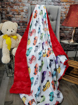 This is an example of a finished blanket with Scarlet Red Bella on the back side.