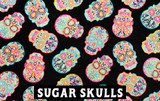 A Neon Pink & "SUGAR SKULLS" Travel Blanket. *DEAL