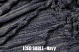 A 53"x60" Iced SABLE Blanket, color is Navy. DIVINE Fabric Upgrade. *DEAL