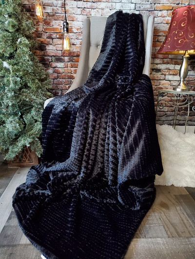 A 60"x72" X-Large BROOKLYN Blanket, in Black. DIVINE Fabric. *DEAL