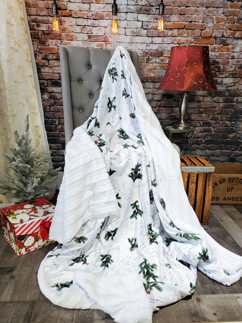 A 60"x70" WINTER BIRCH Blanket, w/SABLE White back. *DEAL