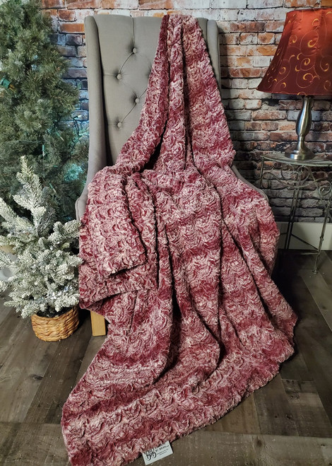 A Merlot PALOMA Large Throw Blanket. (50"x60")