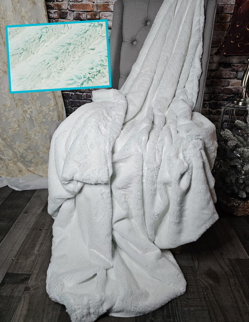 A Saltwater Blue/Green FROSTED ICE Throw Blanket. (50"x60")