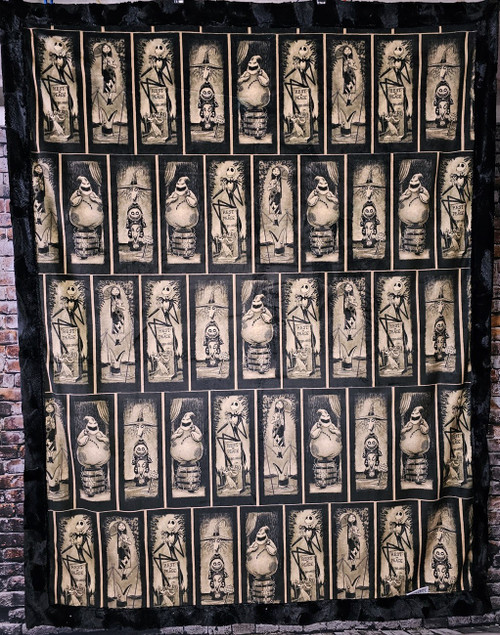 LIMITED EDITION! A HALLOWEEN TOWN X-Large Blanket, w/Self-binding Edges. (57"x75")G